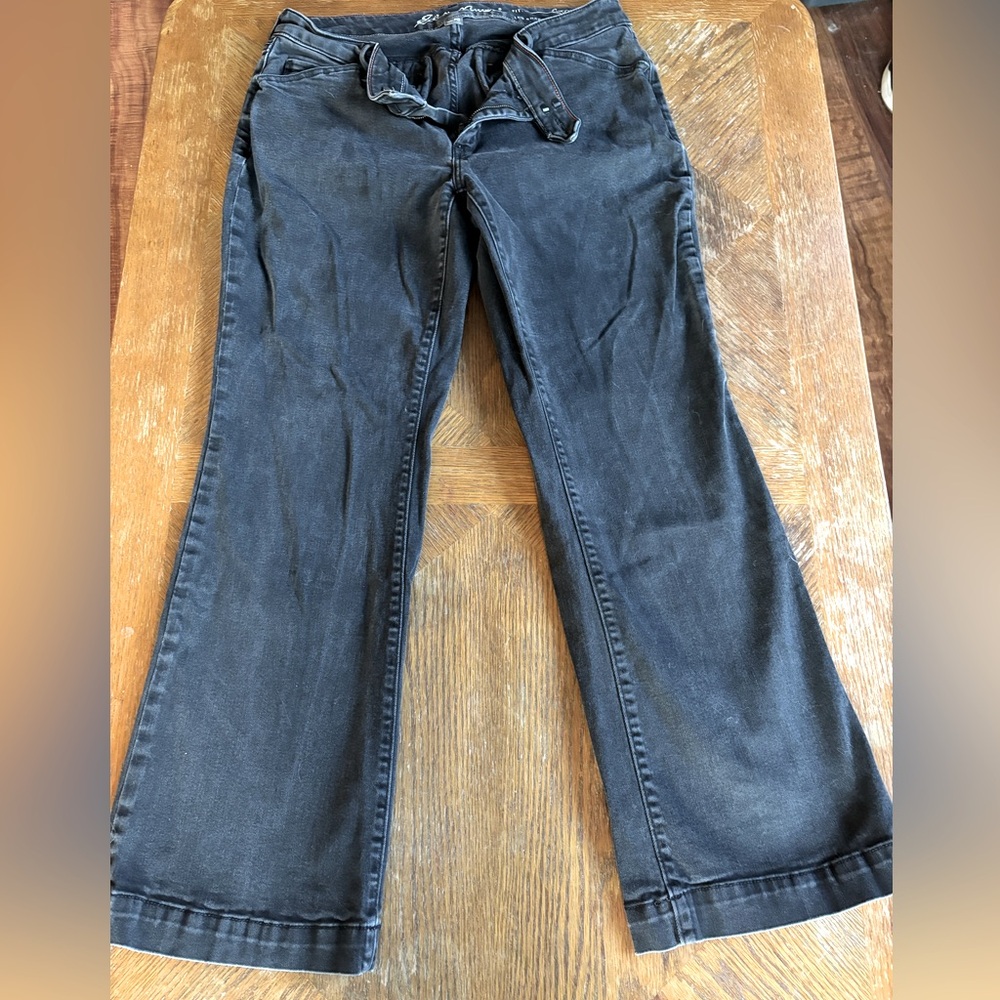 Women’s Eddie Bauer faded black curved trouser 12P jeans